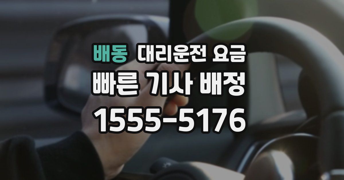 배동 대리운전 가격