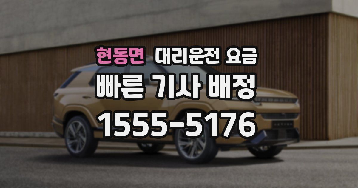 현동면 대리운전 가격