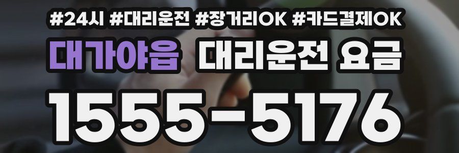 대가야읍 대리운전 요금