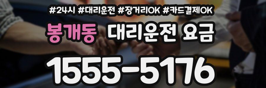 봉개동 대리운전 요금
