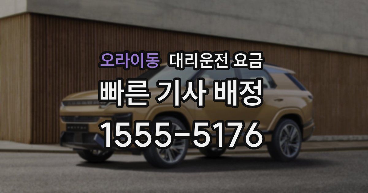 오라이동 대리운전 가격