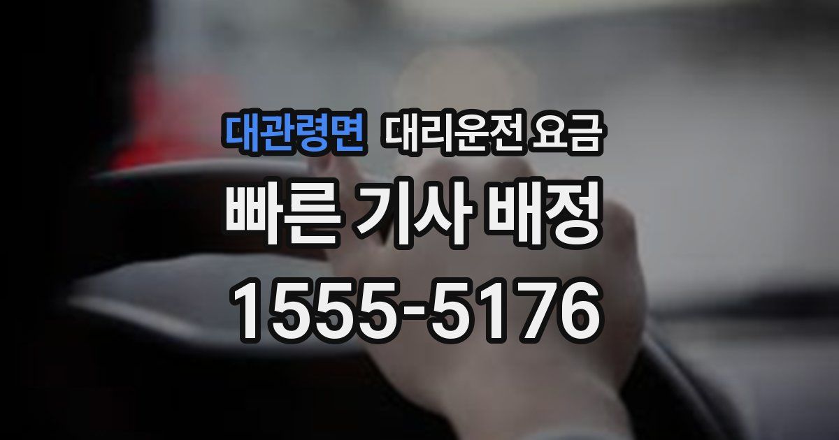 대관령면 대리운전 가격