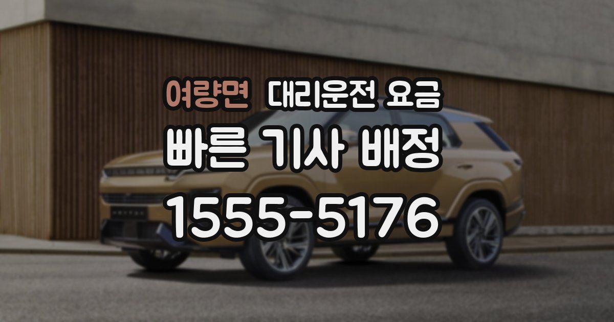 여량면 대리운전 가격