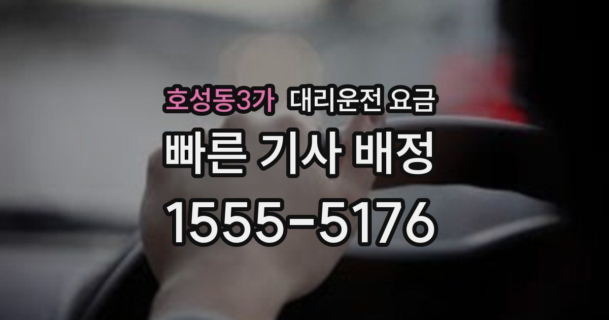 호성동3가 대리운전 가격