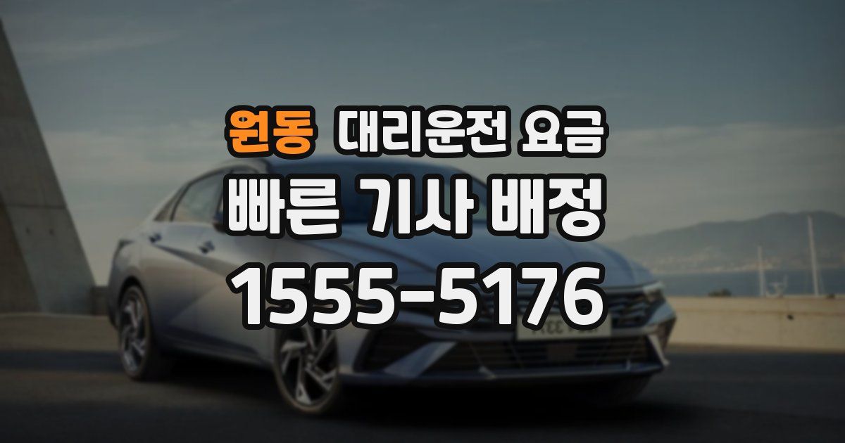 원동 대리운전 가격