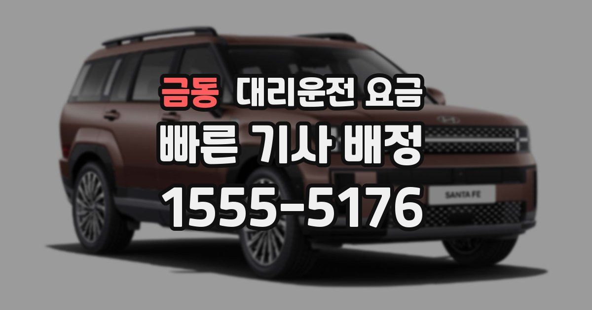 금동 대리운전 가격