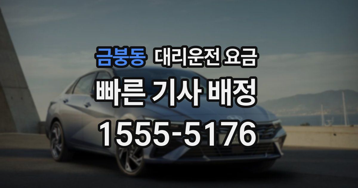 금붕동 대리운전 가격