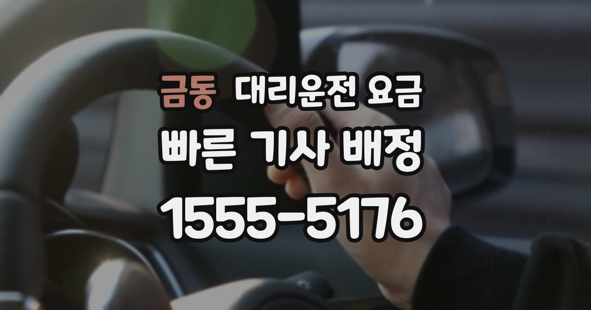 금동 대리운전 가격