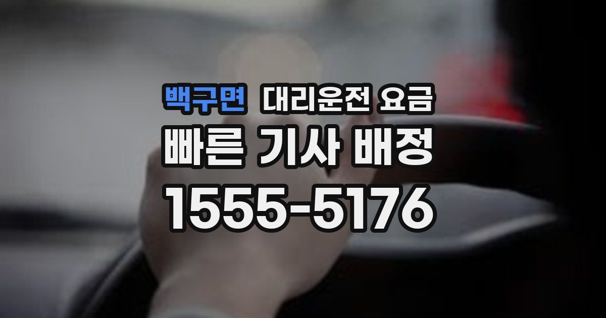백구면 대리운전 가격