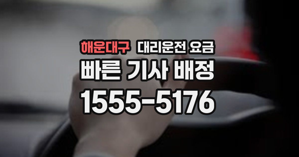 해운대구 대리운전 가격