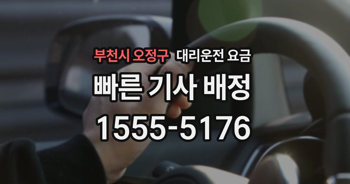 부천시 오정구 대리운전 가격