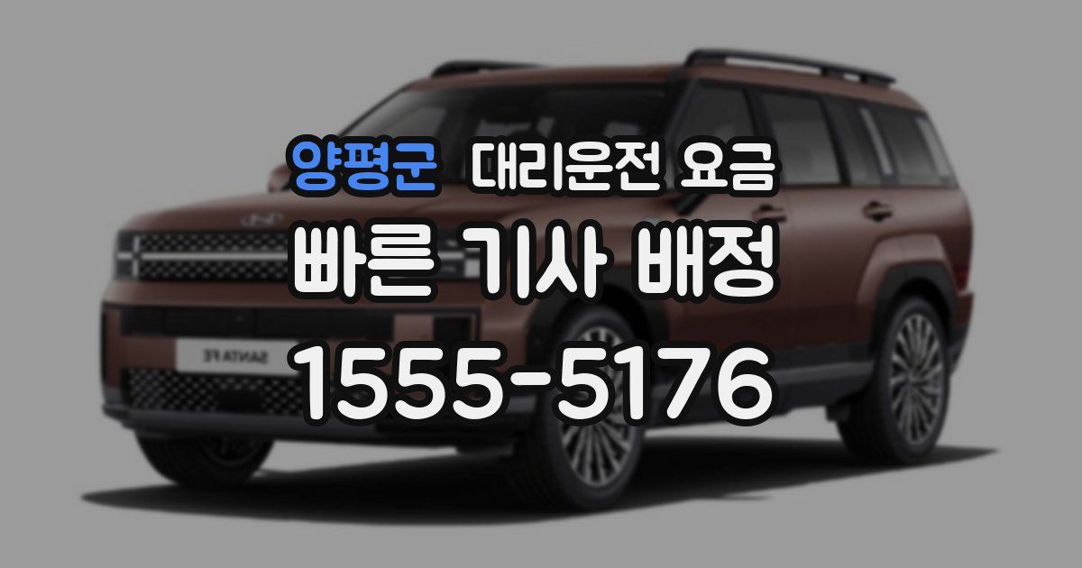 양평군 대리운전 가격