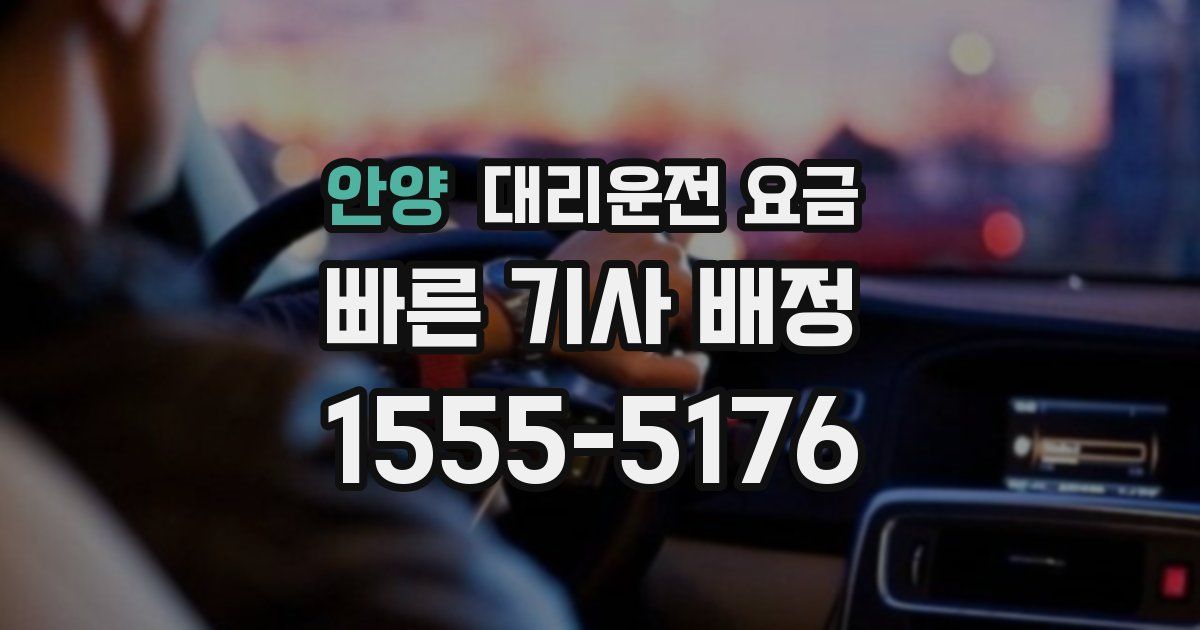 안양 대리운전 가격