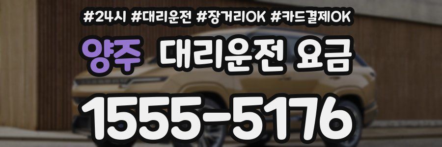 양주 대리운전 요금