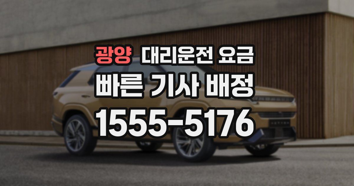 광양 대리운전 가격