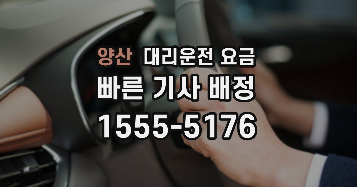 양산 대리운전 가격