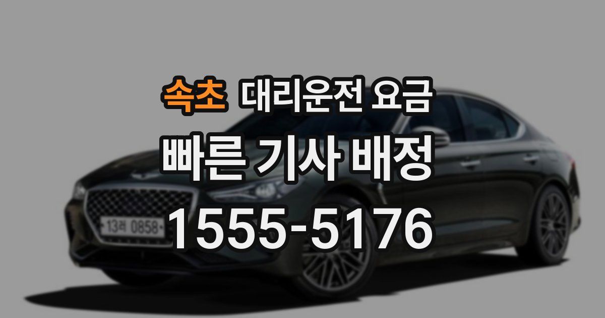 속초 대리운전 가격