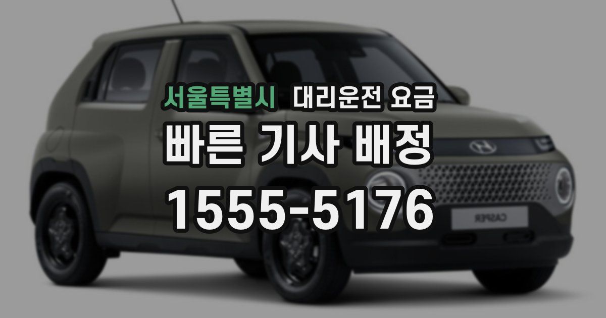 서울특별시 대리운전 가격