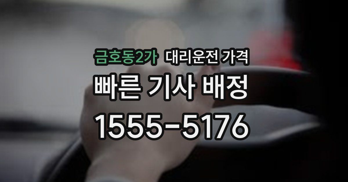 금호동2가 대리운전 가격