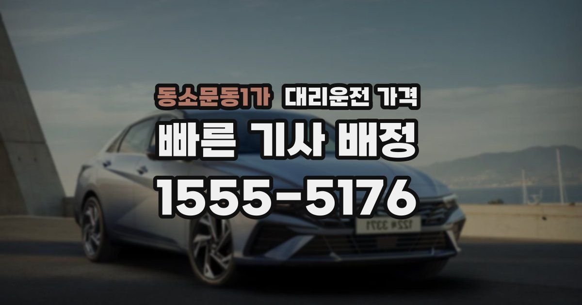 동소문동1가 대리운전 가격