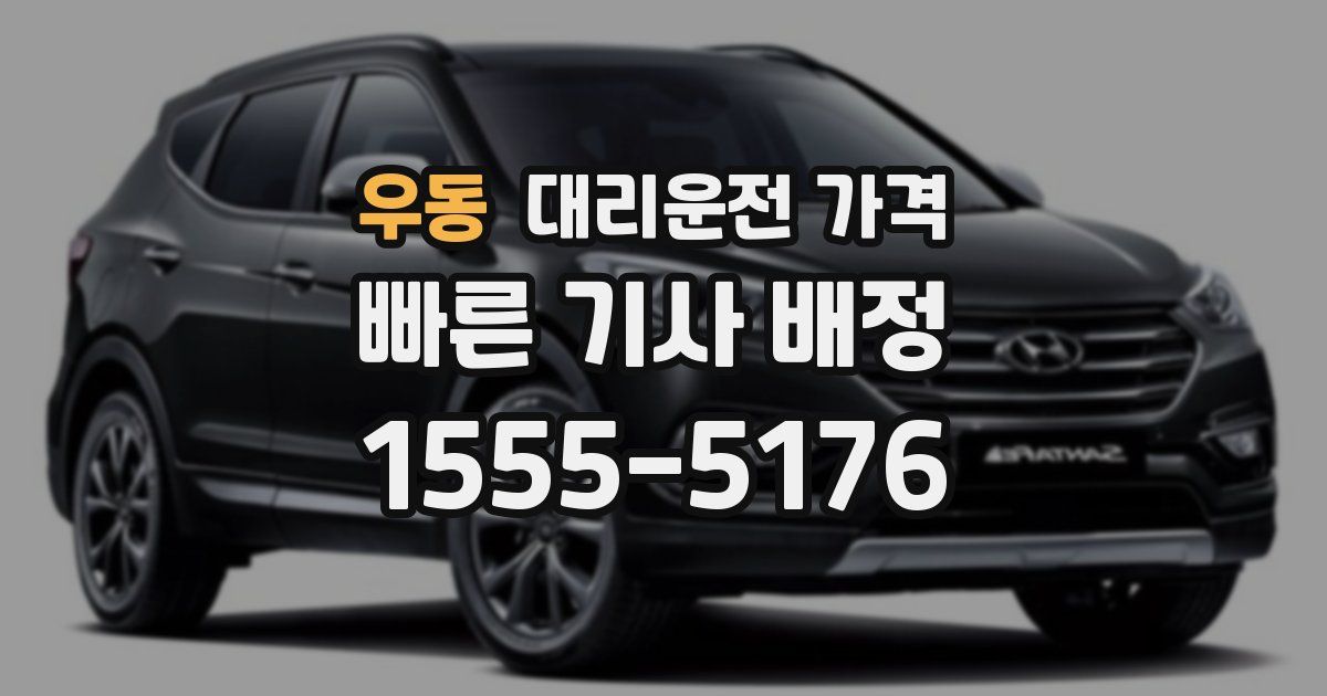 우동 대리운전 가격