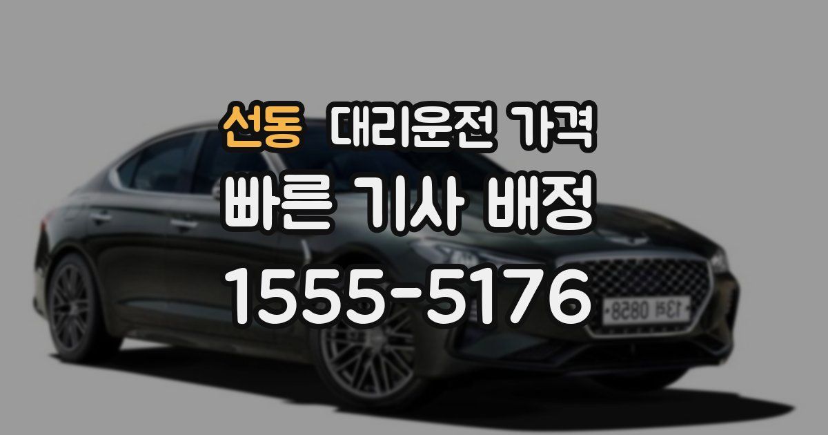 선동 대리운전 가격