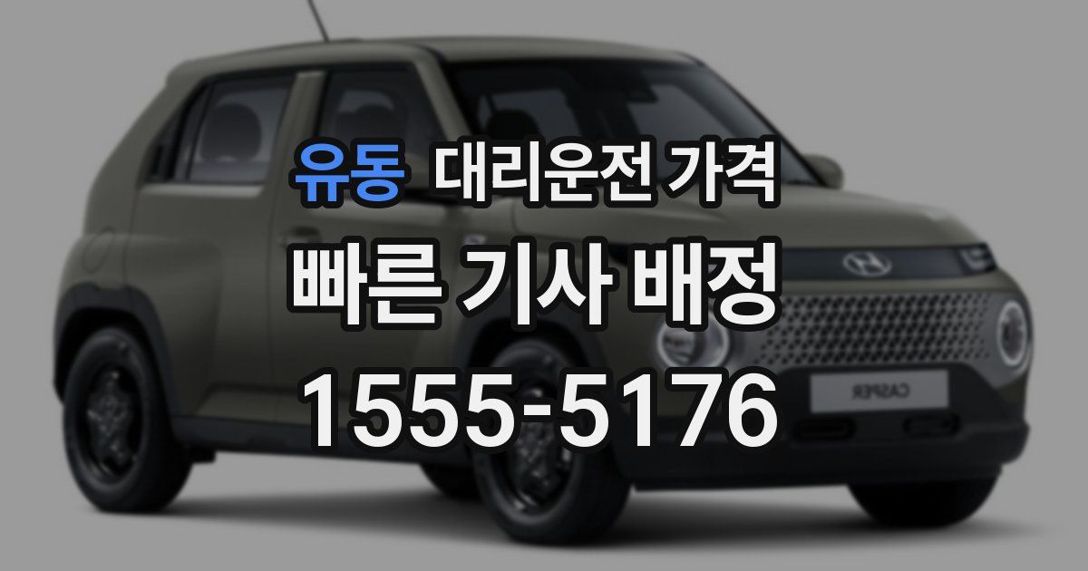 유동 대리운전 가격