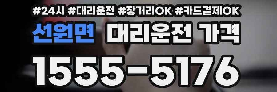 선원면 대리운전 가격