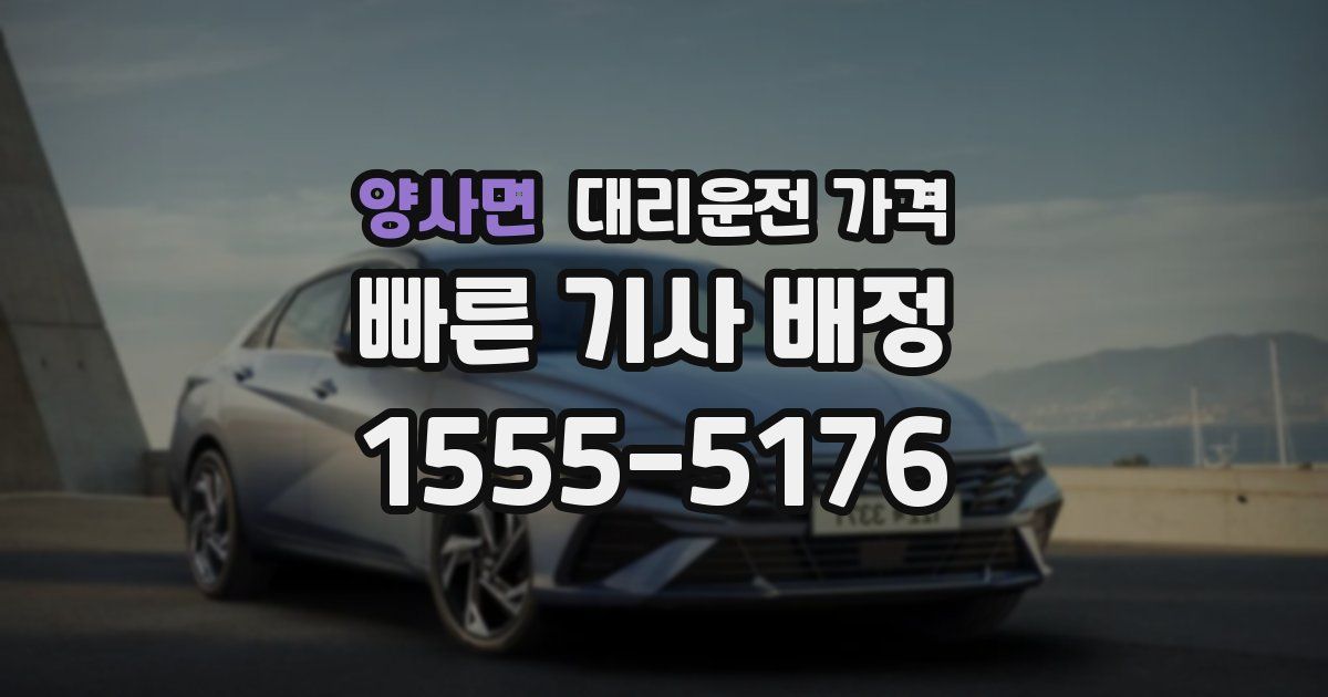 양사면 대리운전 가격