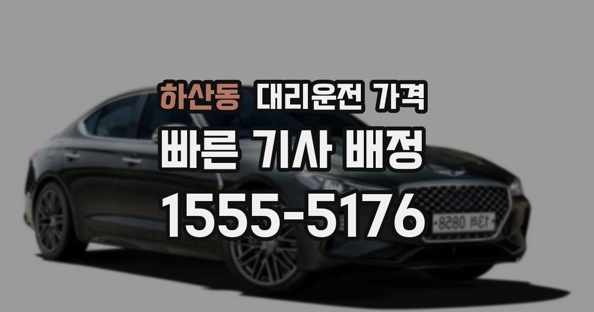 하산동 대리운전 가격