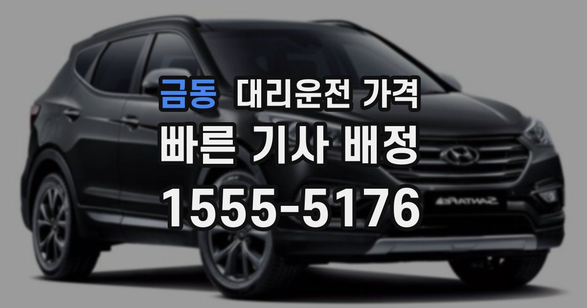 금동 대리운전 가격