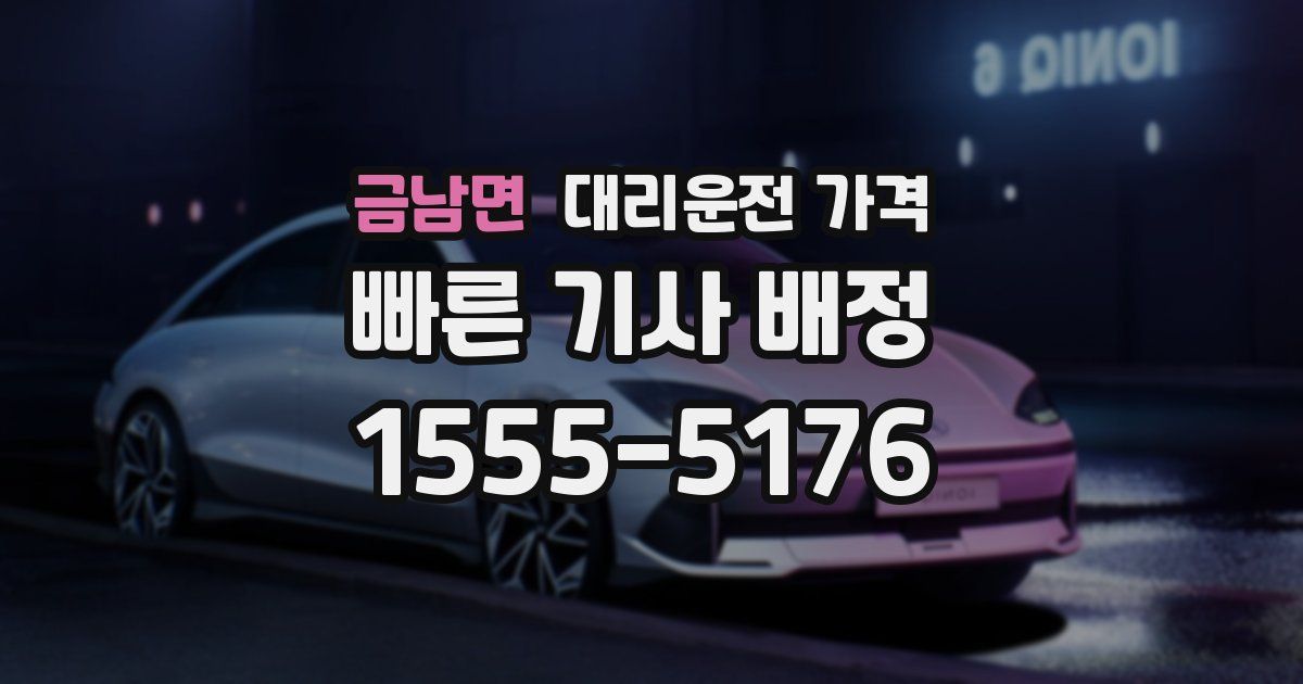 금남면 대리운전 가격