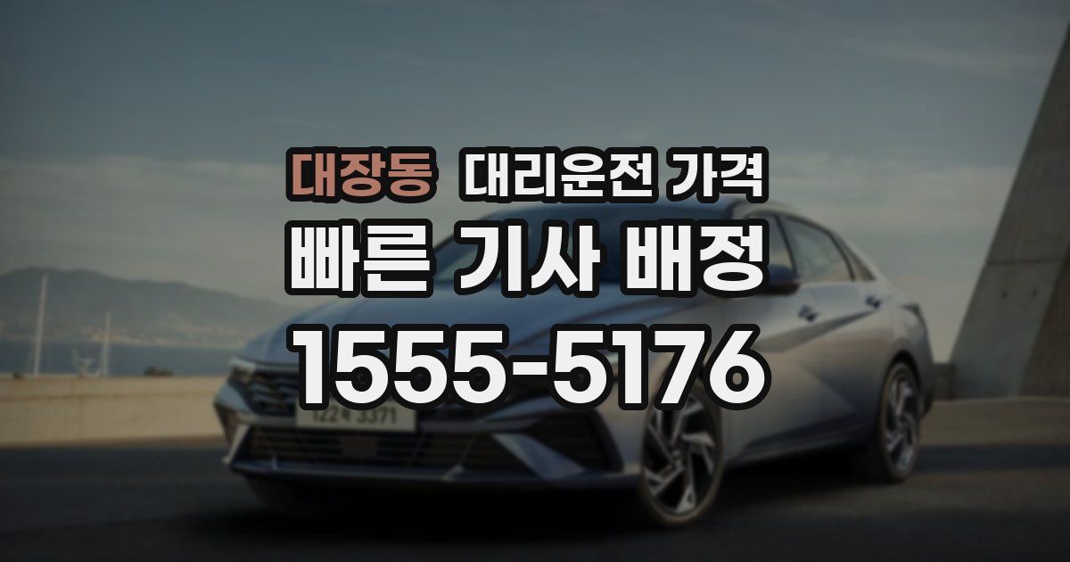 대장동 대리운전 가격