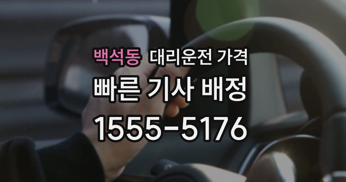 백석동 대리운전 가격