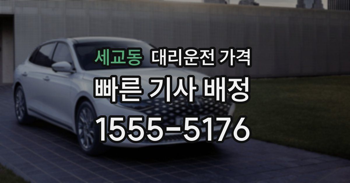 세교동 대리운전 가격