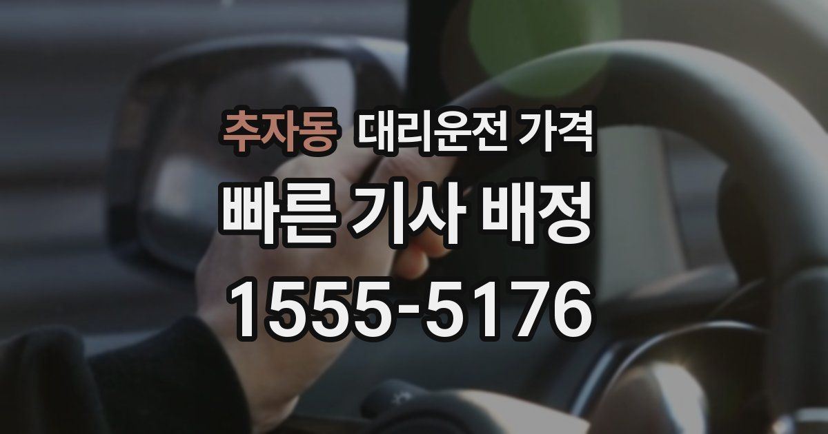 추자동 대리운전 가격