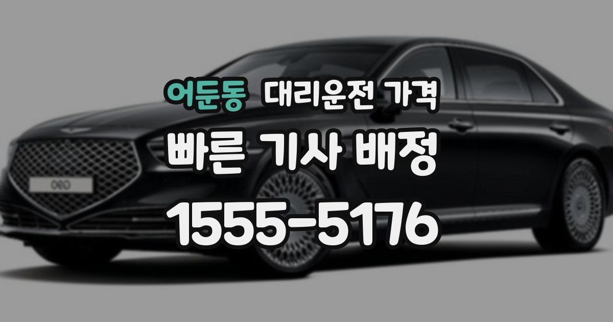 어둔동 대리운전 가격