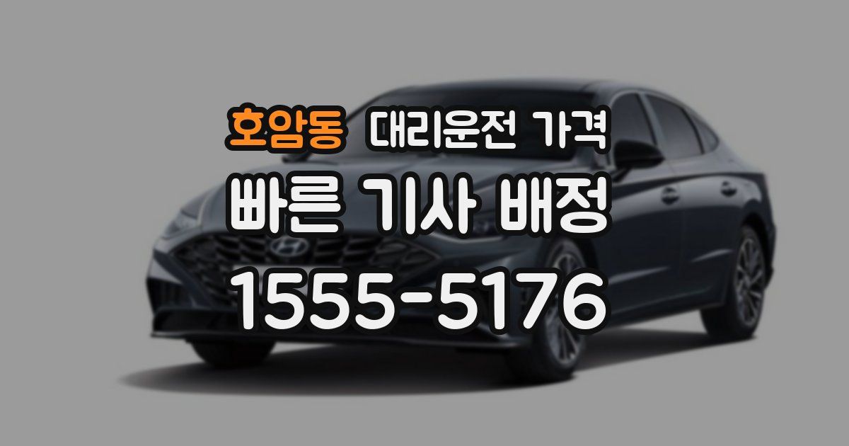 호암동 대리운전 가격