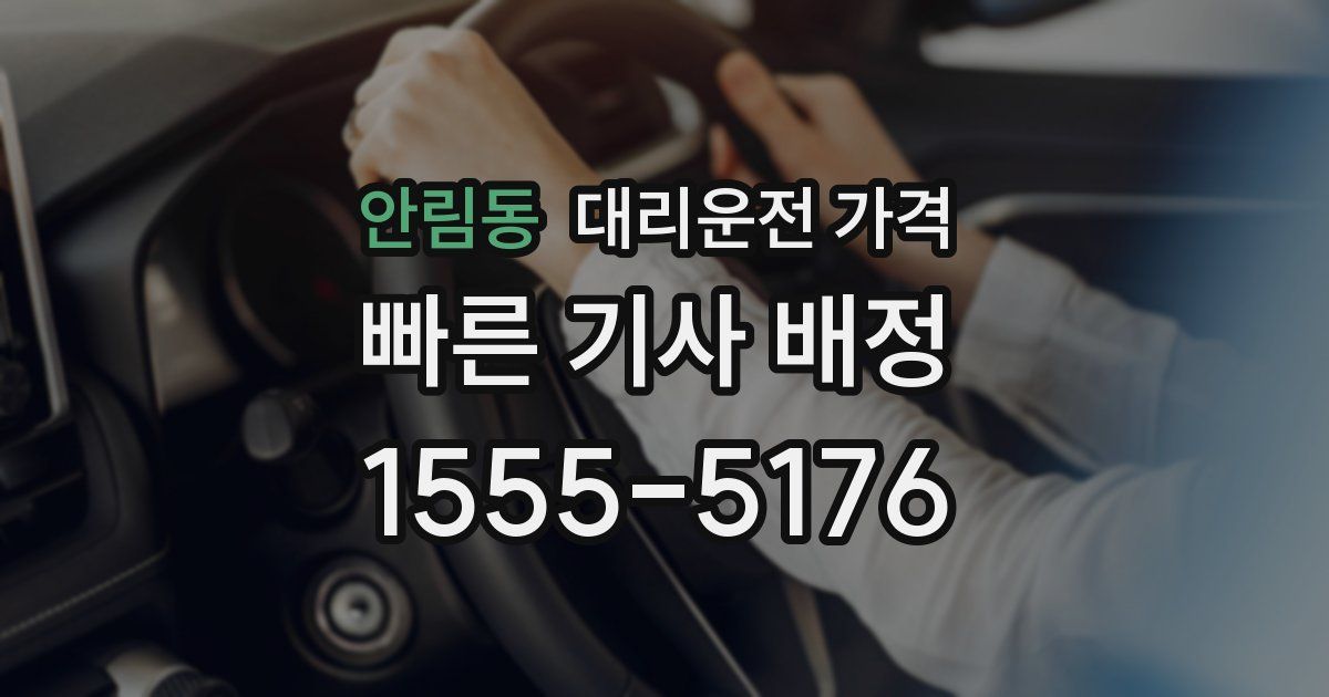 안림동 대리운전 가격