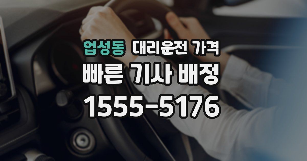 업성동 대리운전 가격