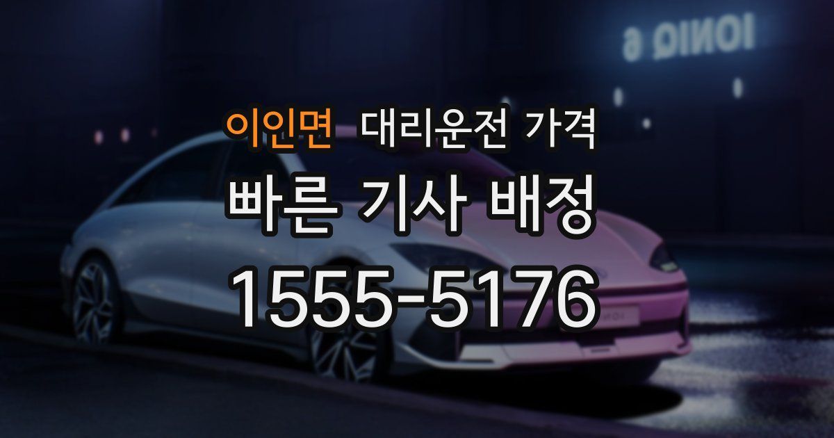 이인면 대리운전 가격