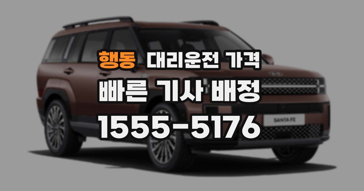 행동 대리운전 가격