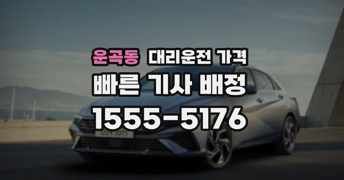 운곡동 대리운전 가격