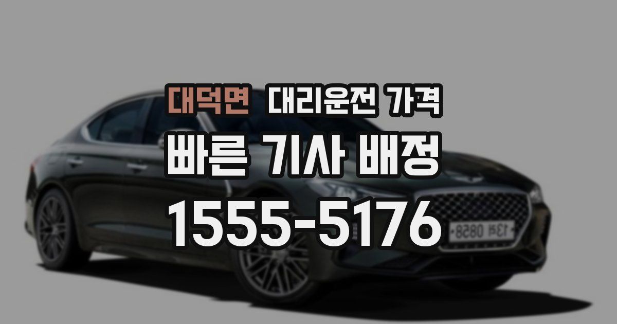 대덕면 대리운전 가격