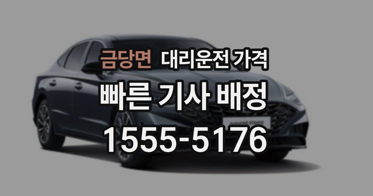 금당면 대리운전 가격