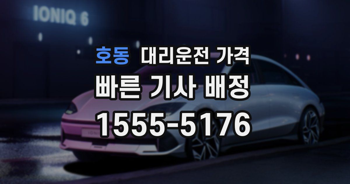 호동 대리운전 가격