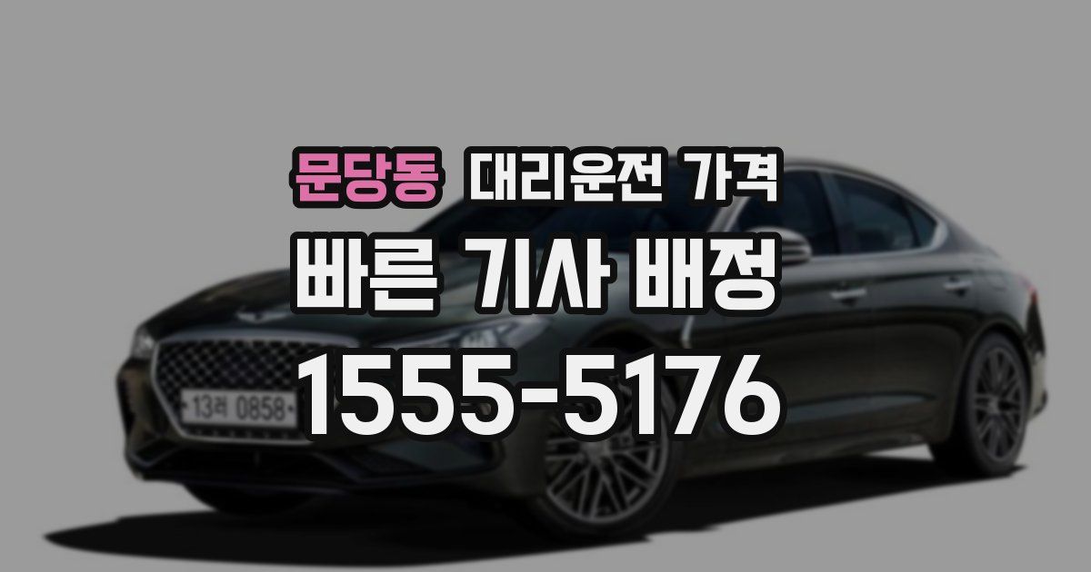 문당동 대리운전 가격