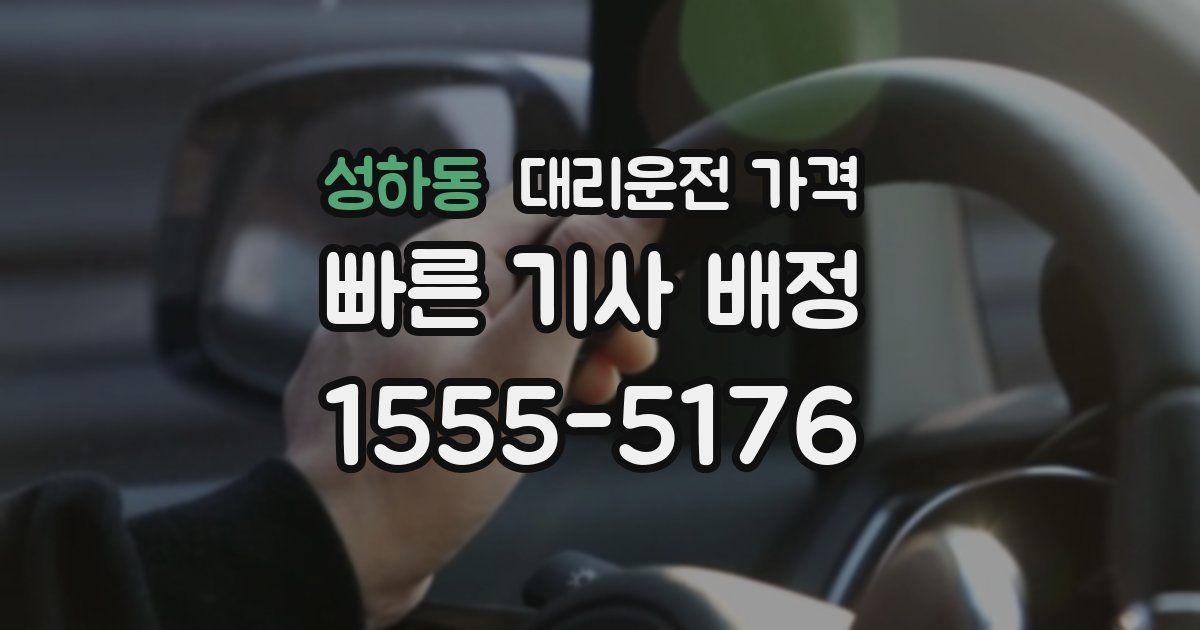 성하동 대리운전 가격