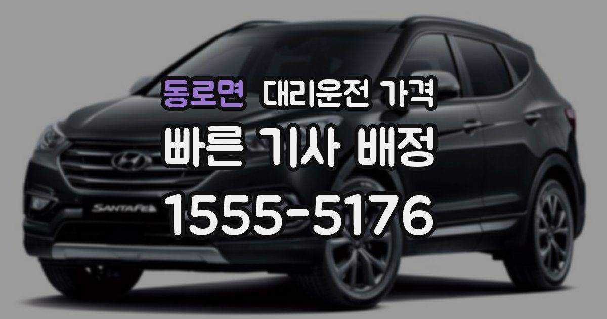 동로면 대리운전 가격