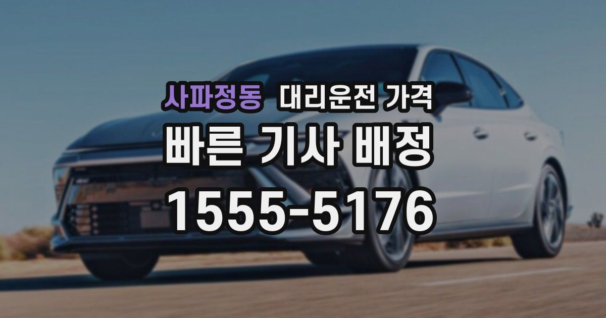 사파정동 대리운전 가격